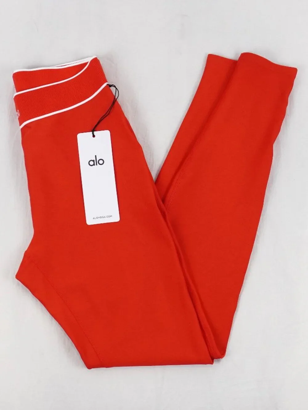 Alo Airlift High-Waist Alignment Leggings In Bright Red/White - Size Medium NWT